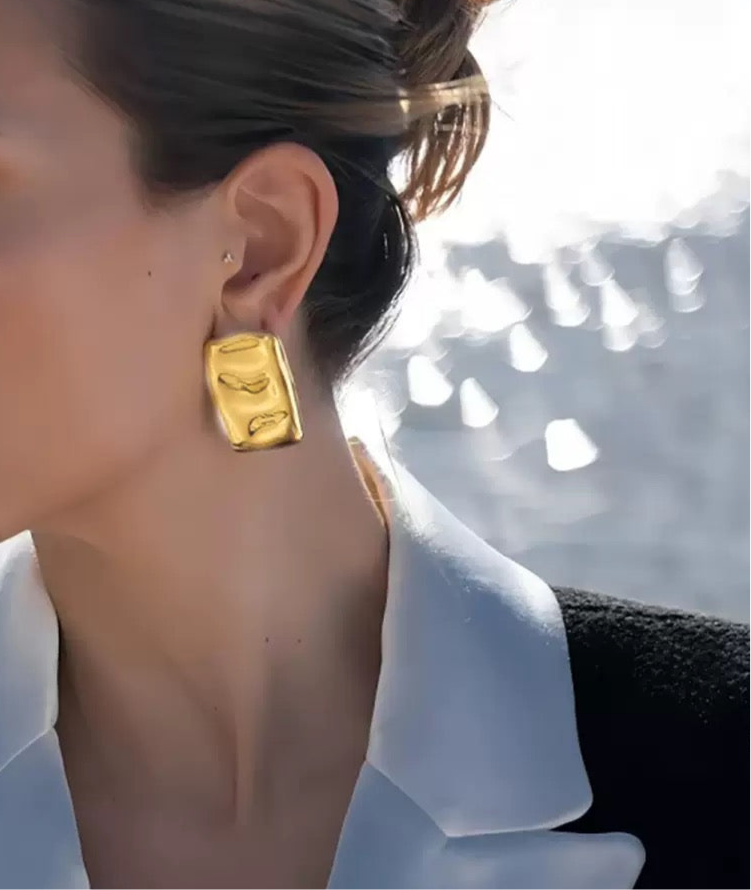 Golden textured earrings