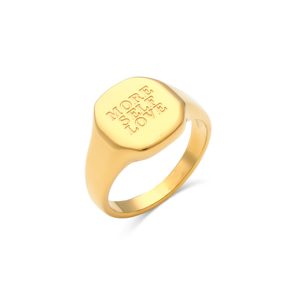 More Self Love Golden Ring