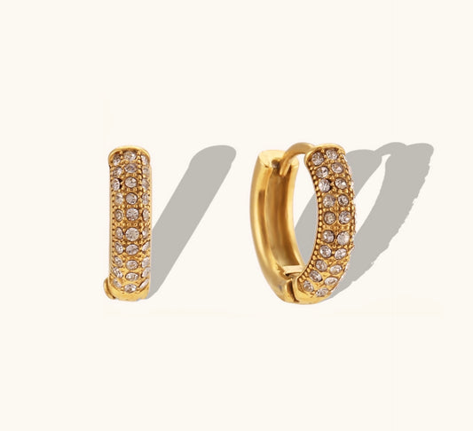 Gold diamond hoop earrings