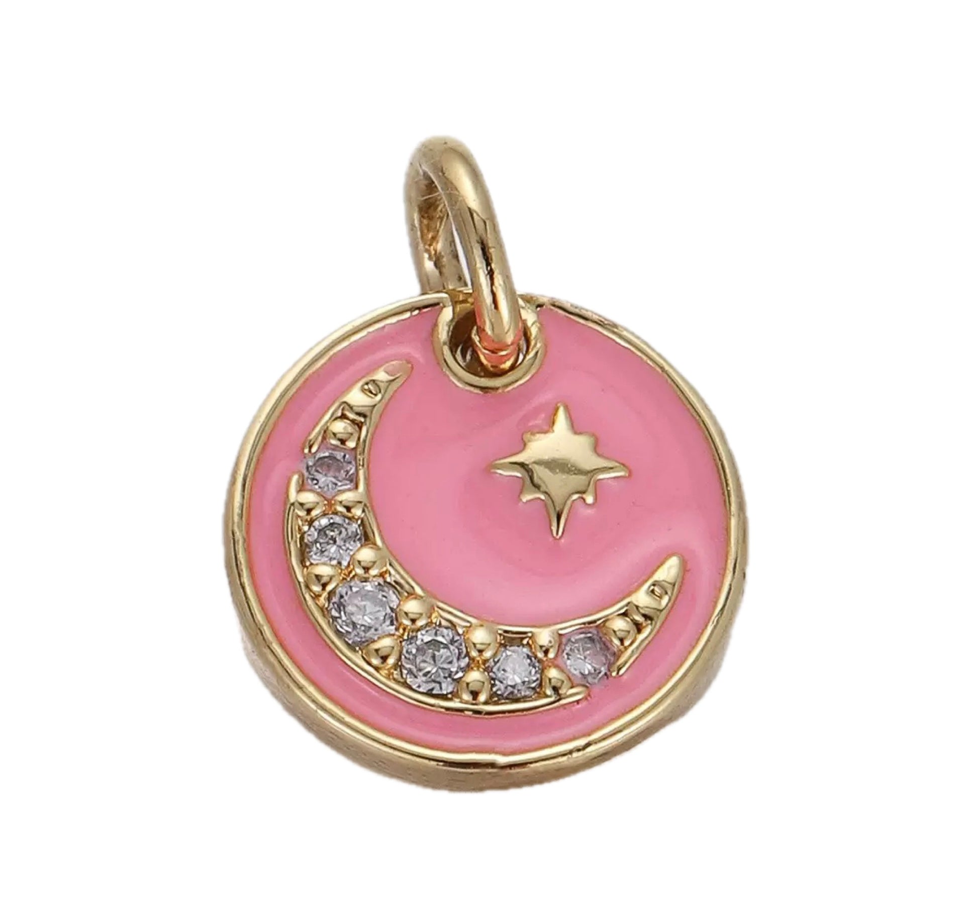 Pink Coin with moon and stars