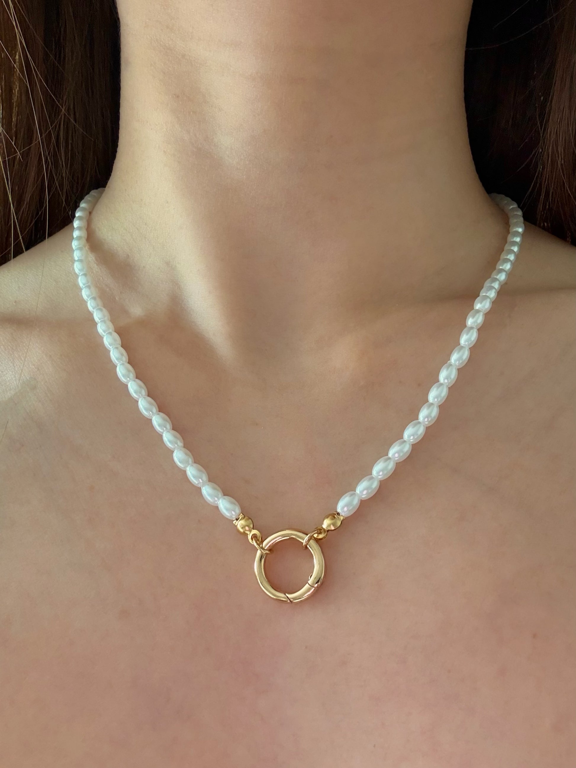 Faux pearl necklace