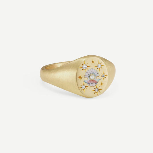 Seashell gold ring