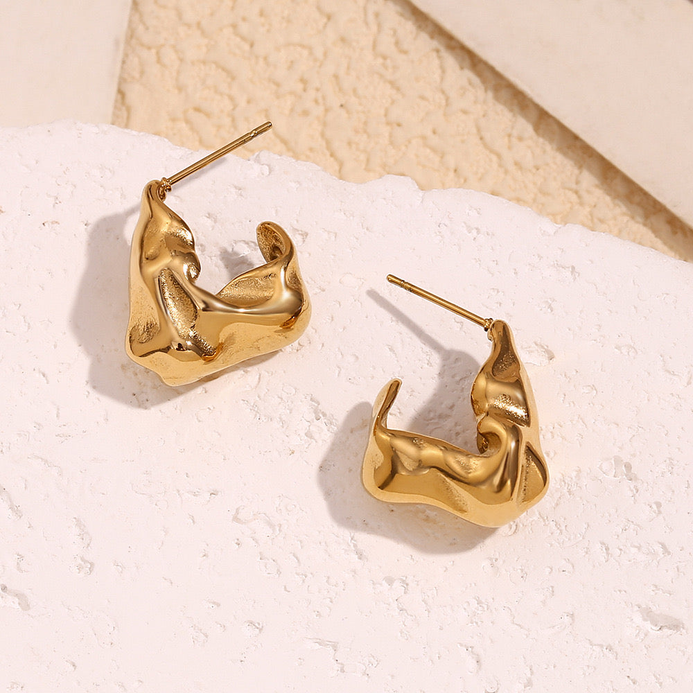 Textured Gold Earrings