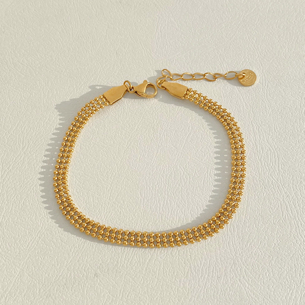 Gold Triple Beaded Bracelets